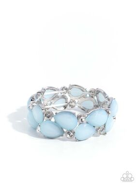 B-22 Blue Marquise Stone Stretch Bracelet